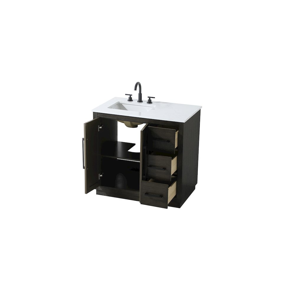 36 inch Single Bathroom Vanity in Chocolate Oak. Picture 7