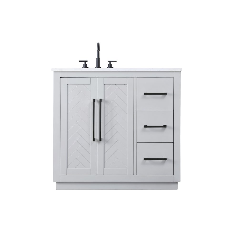 36 inch Single Bathroom Vanity in Grey. Picture 1