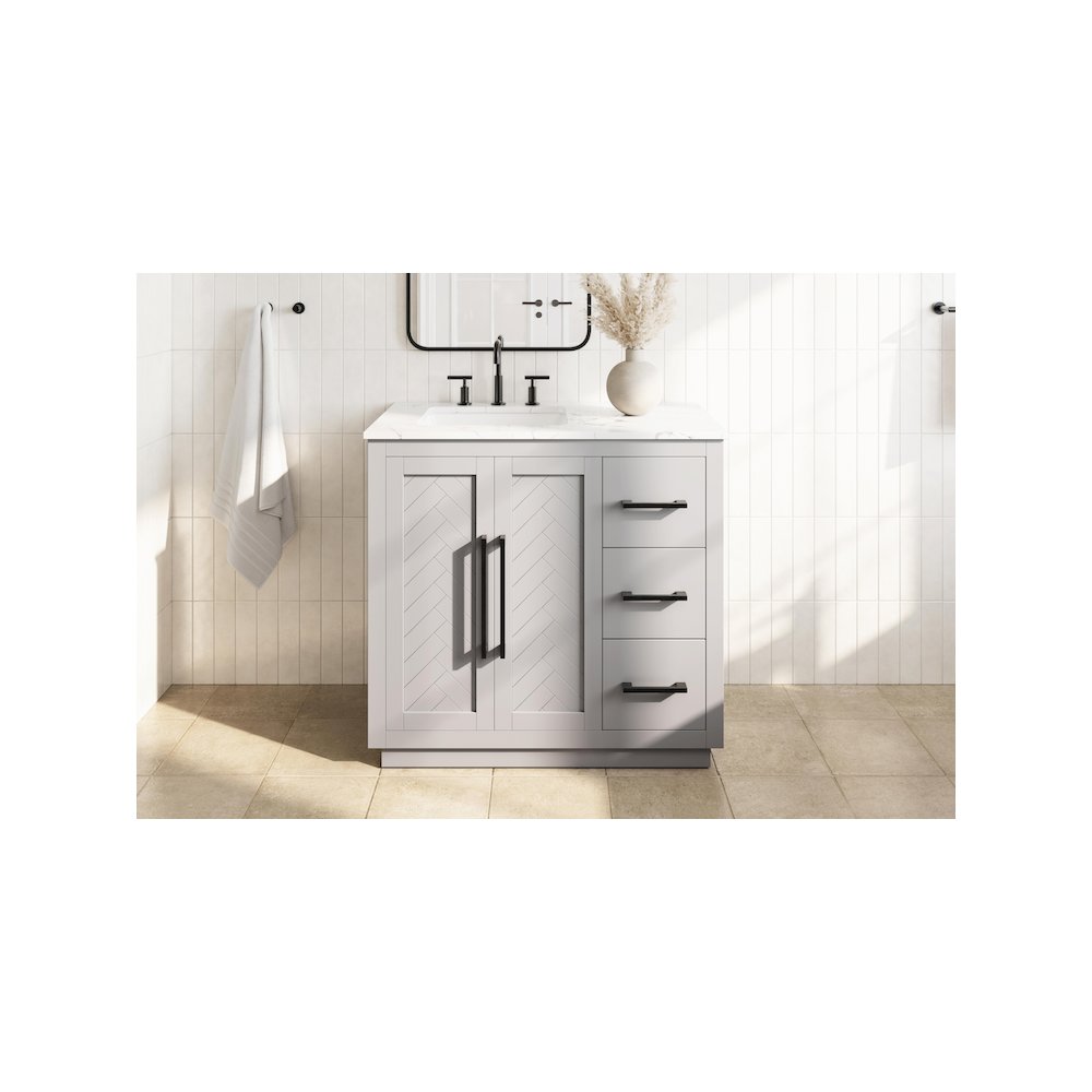 36 inch Single Bathroom Vanity in Grey. Picture 2