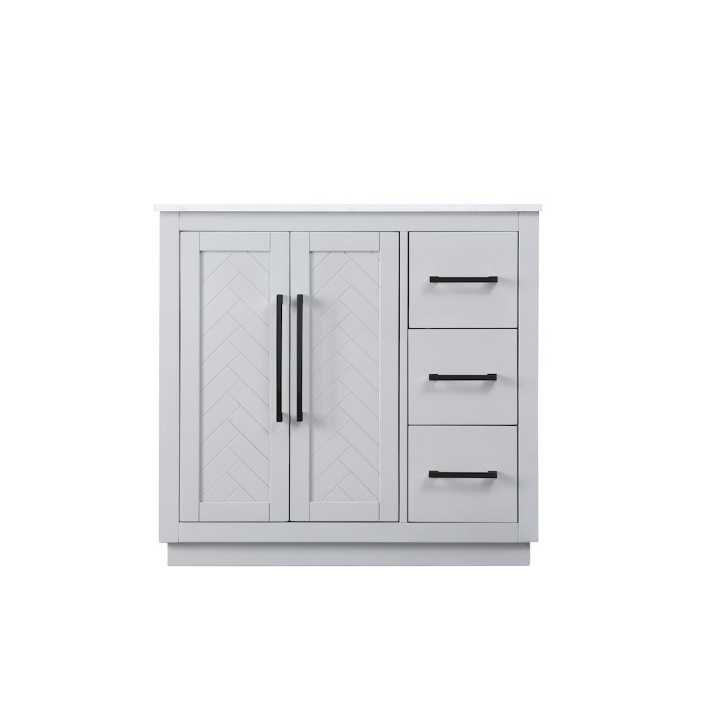 36 inch Single Bathroom Vanity in Grey. Picture 5