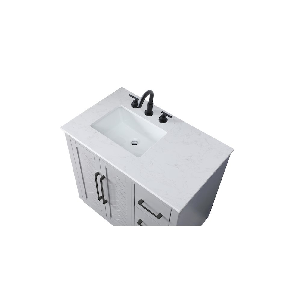 36 inch Single Bathroom Vanity in Grey. Picture 8