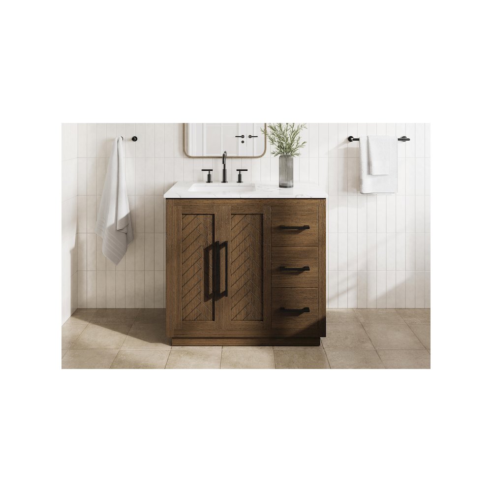 36 inch Single Bathroom Vanity in Hazel Oak. Picture 2