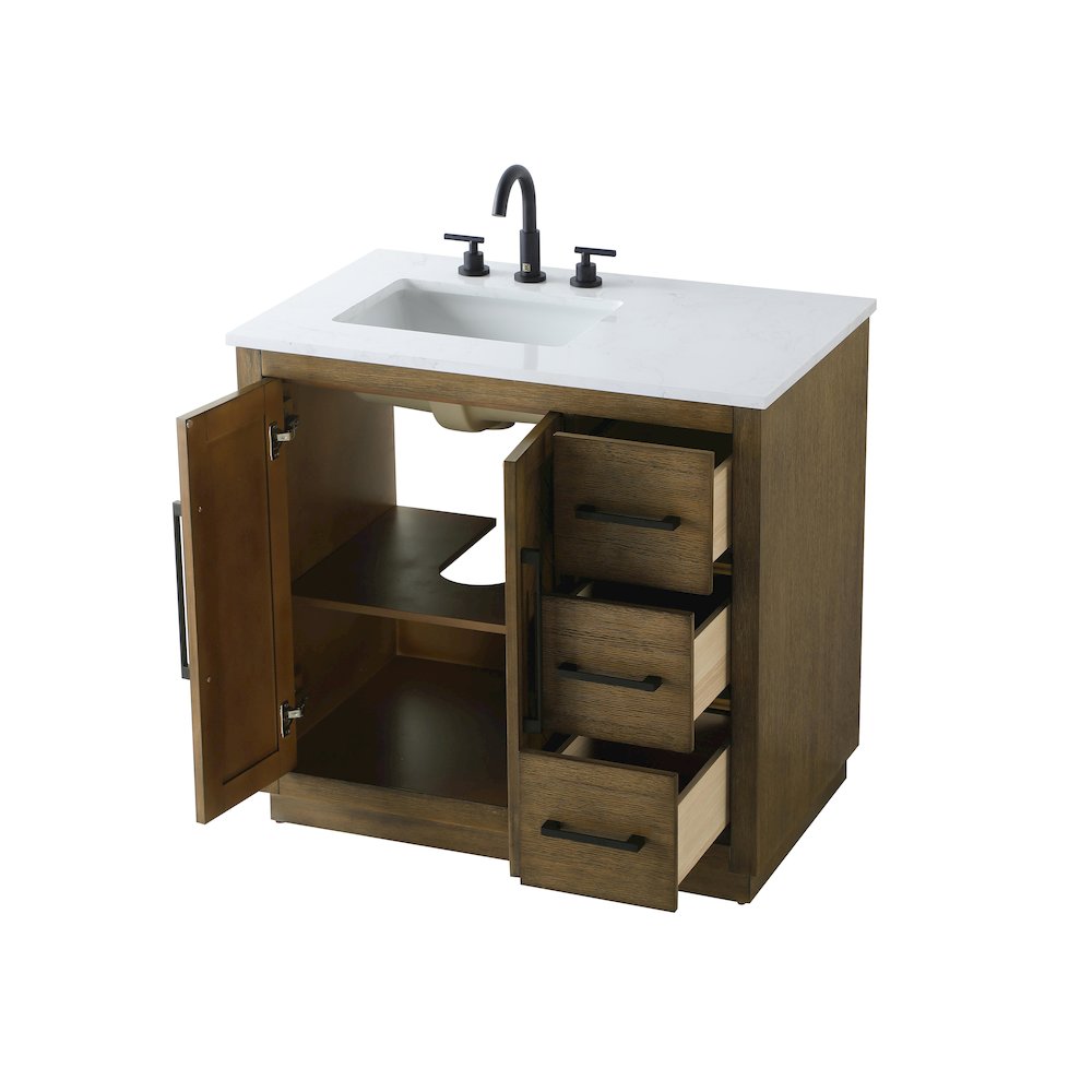 36 inch Single Bathroom Vanity in Hazel Oak. Picture 7