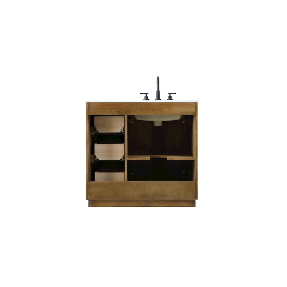 36 inch Single Bathroom Vanity in Linen Oak. Picture 11