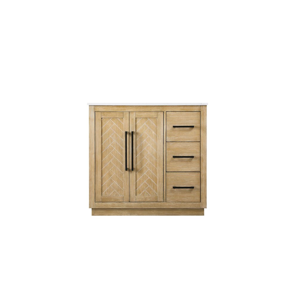 36 inch Single Bathroom Vanity in Linen Oak. Picture 5