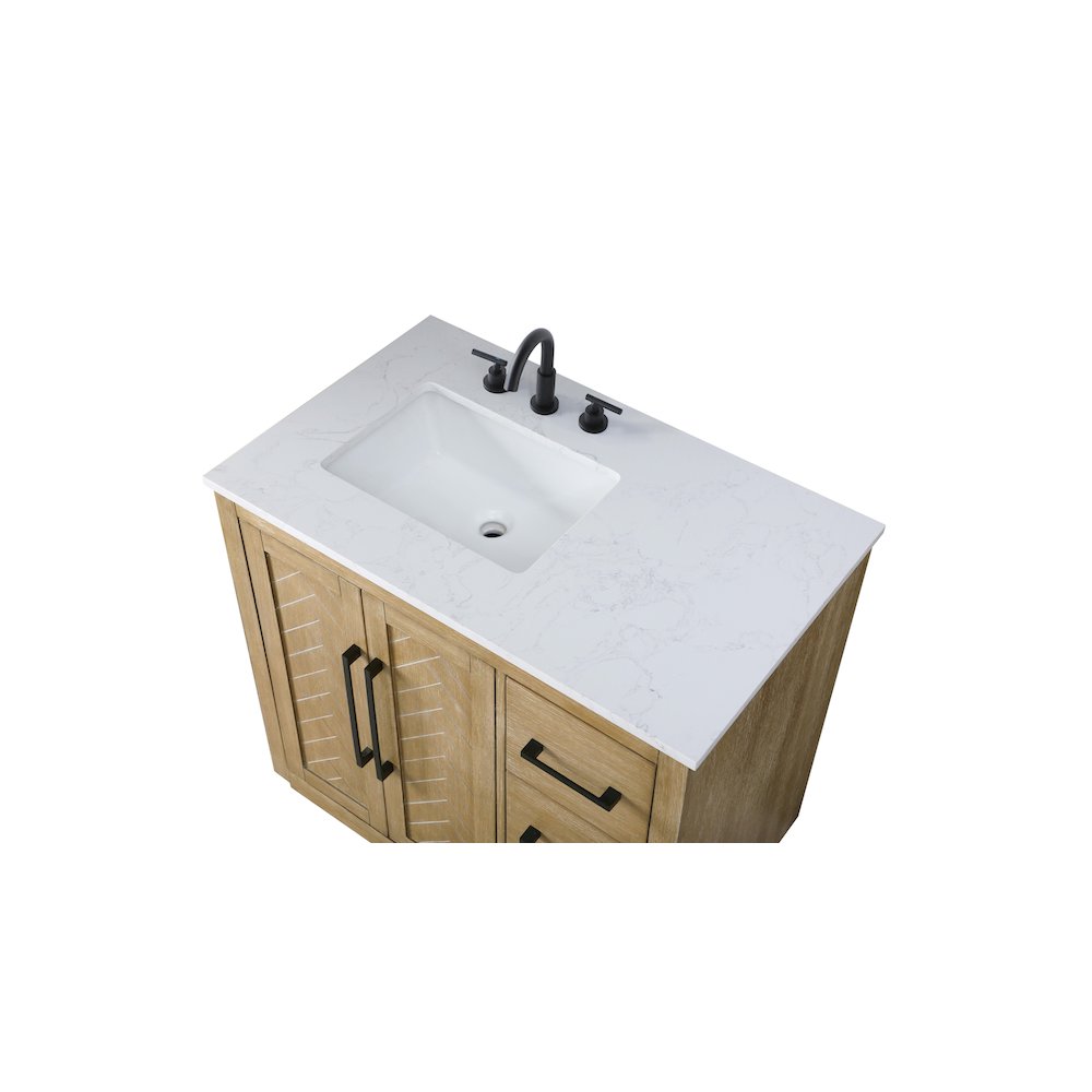 36 inch Single Bathroom Vanity in Linen Oak. Picture 8