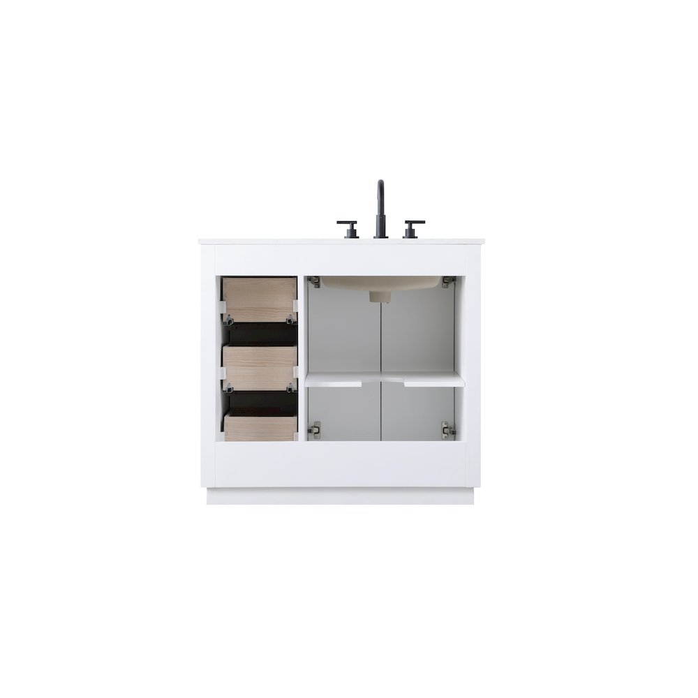 36 inch Single Bathroom Vanity in White. Picture 11