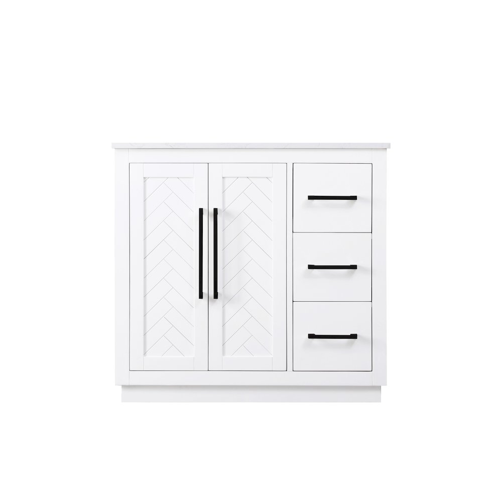 36 inch Single Bathroom Vanity in White. Picture 5