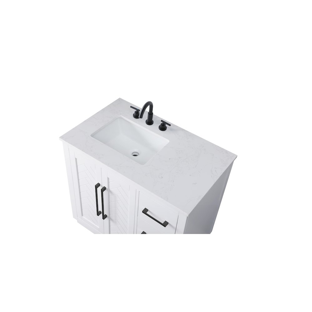 36 inch Single Bathroom Vanity in White. Picture 8