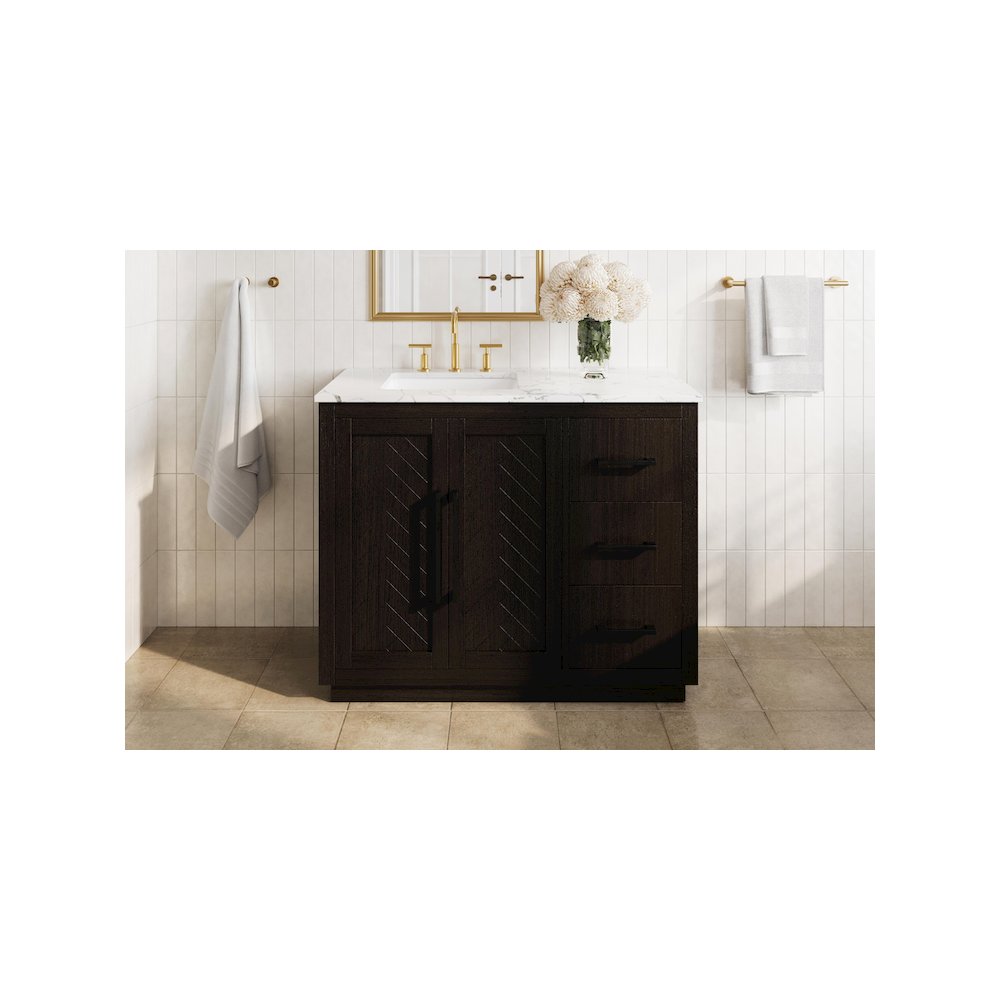 42 inch Single Bathroom Vanity in Chocolate Oak. Picture 2