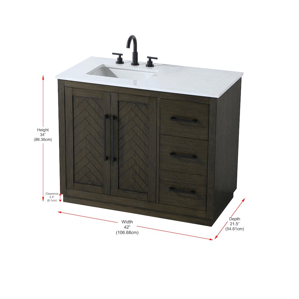 42 inch Single Bathroom Vanity in Chocolate Oak. Picture 12