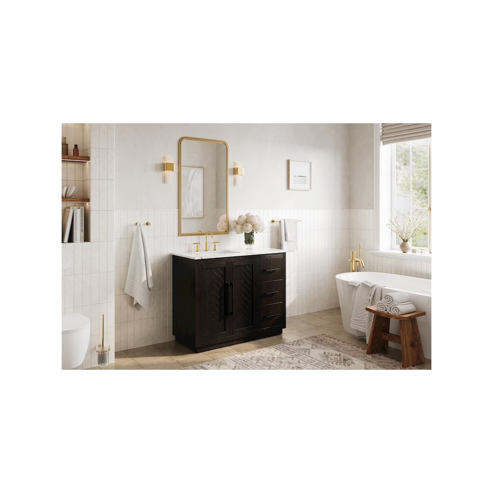 42 inch Single Bathroom Vanity in Chocolate Oak. Picture 3