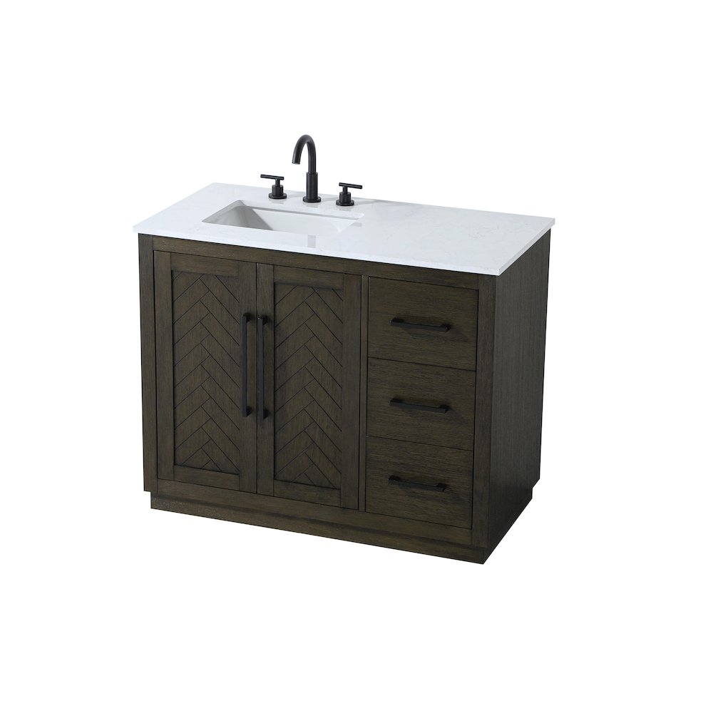 42 inch Single Bathroom Vanity in Chocolate Oak. Picture 6