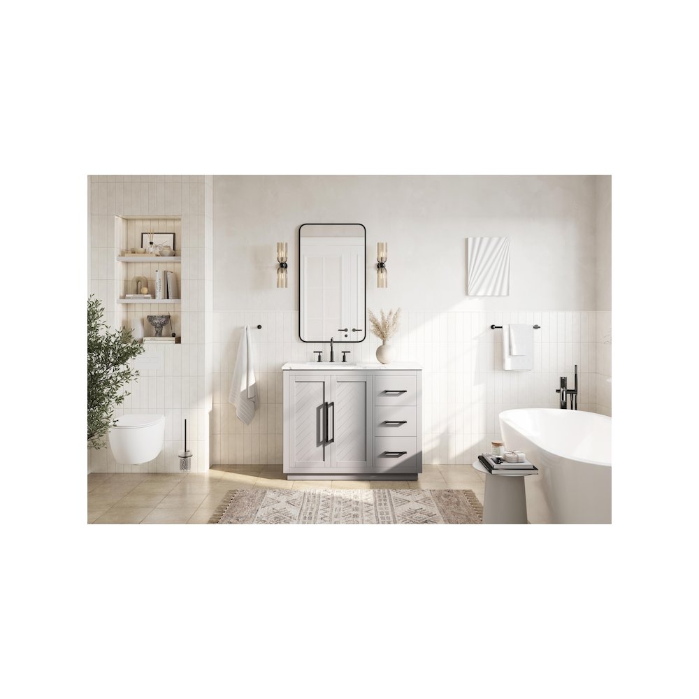 42 inch Single Bathroom Vanity in Grey. Picture 4