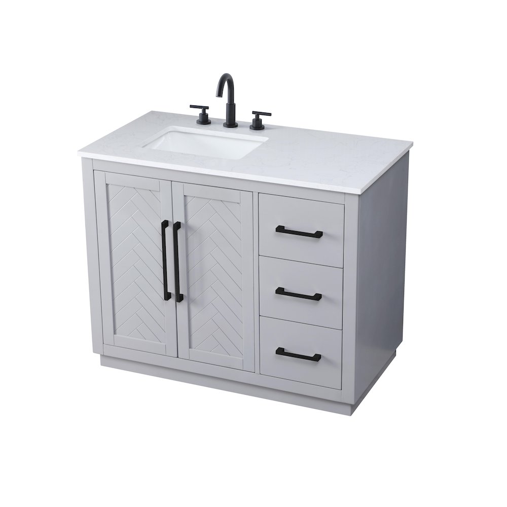 42 inch Single Bathroom Vanity in Grey. Picture 6