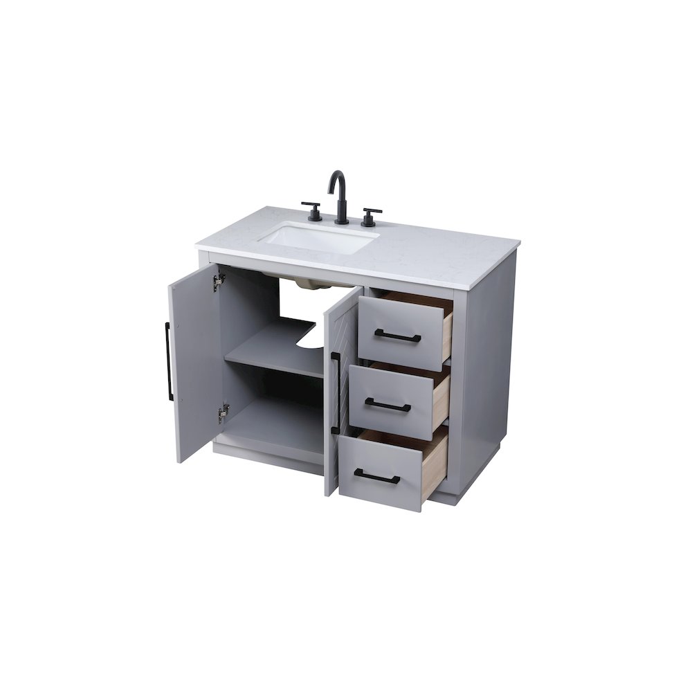 42 inch Single Bathroom Vanity in Grey. Picture 7