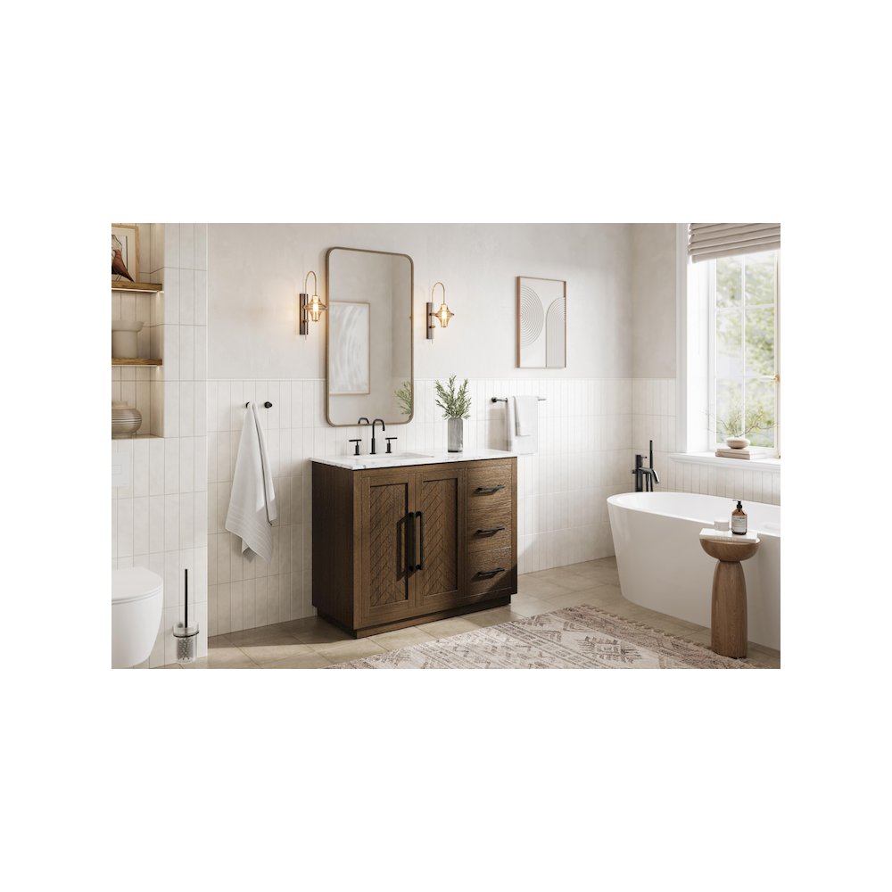 42 inch Single Bathroom Vanity in Hazel Oak. Picture 3