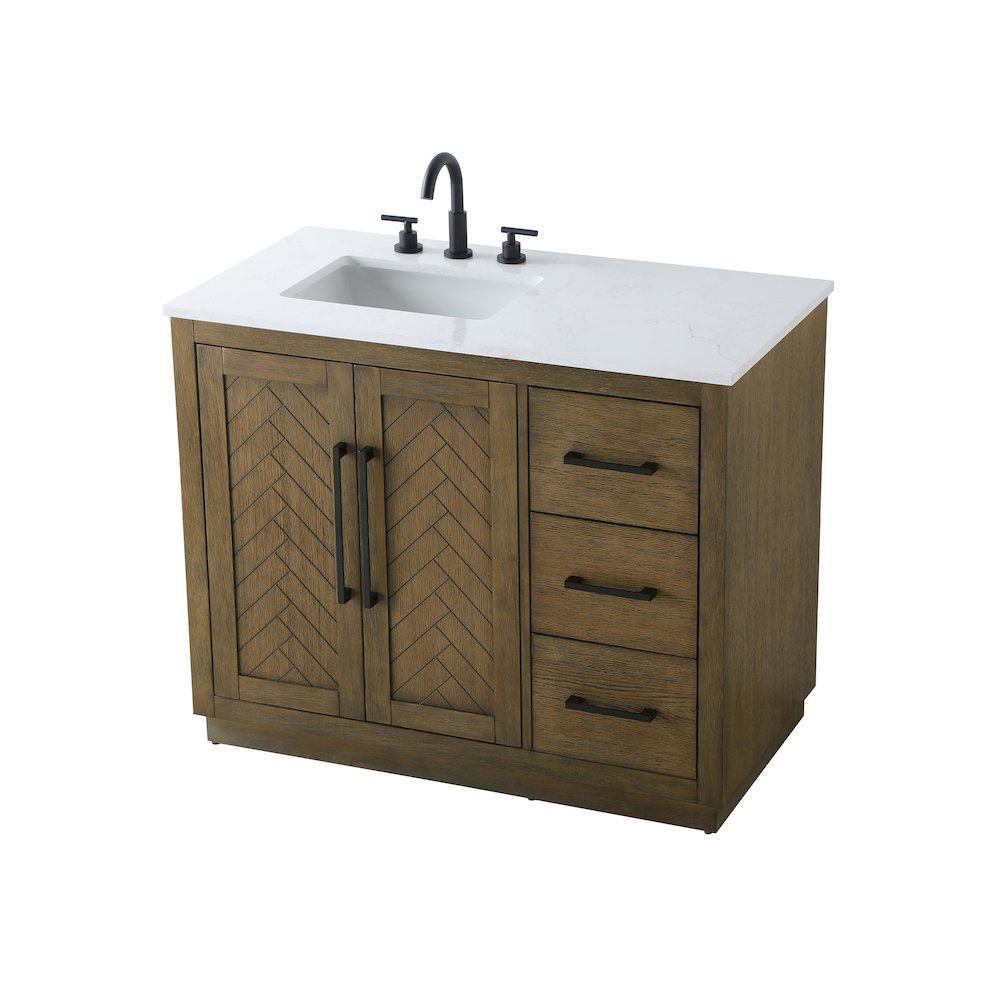 42 inch Single Bathroom Vanity in Hazel Oak. Picture 6