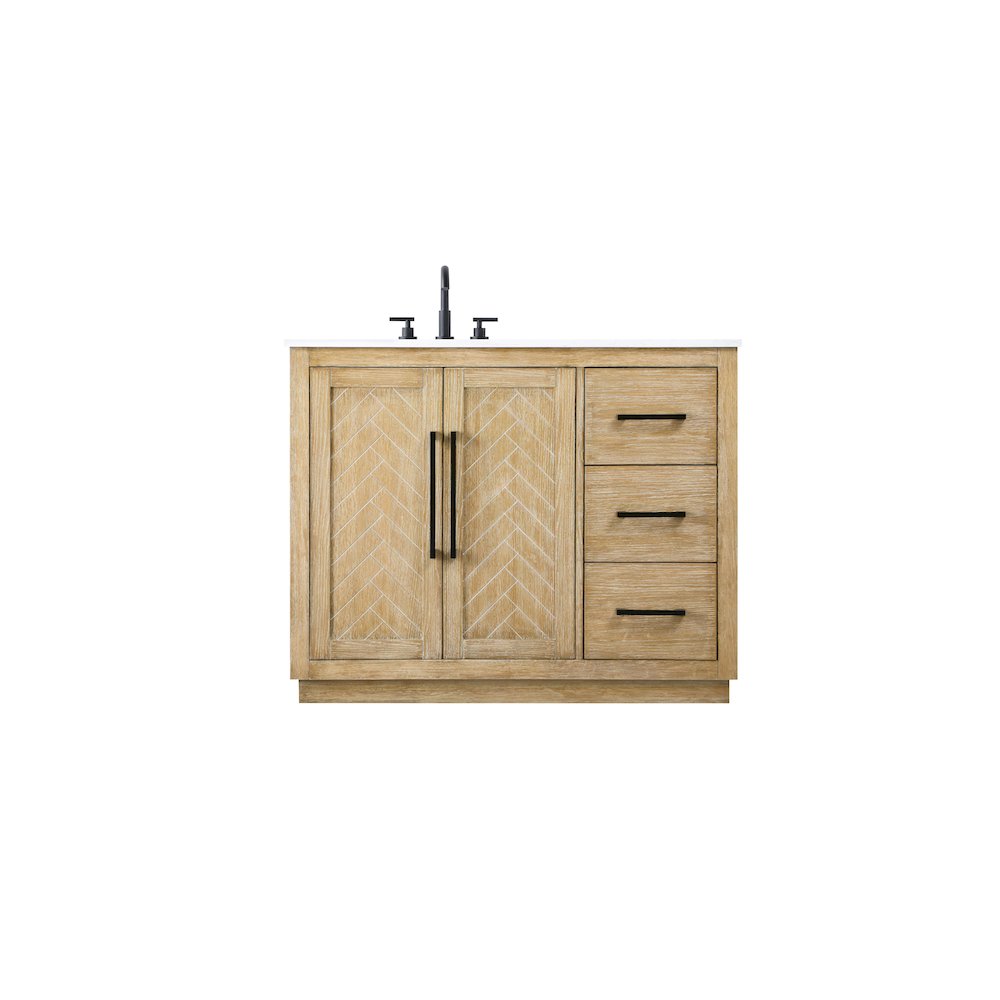 42  inch Single Bathroom Vanity in Linen Oak. Picture 1