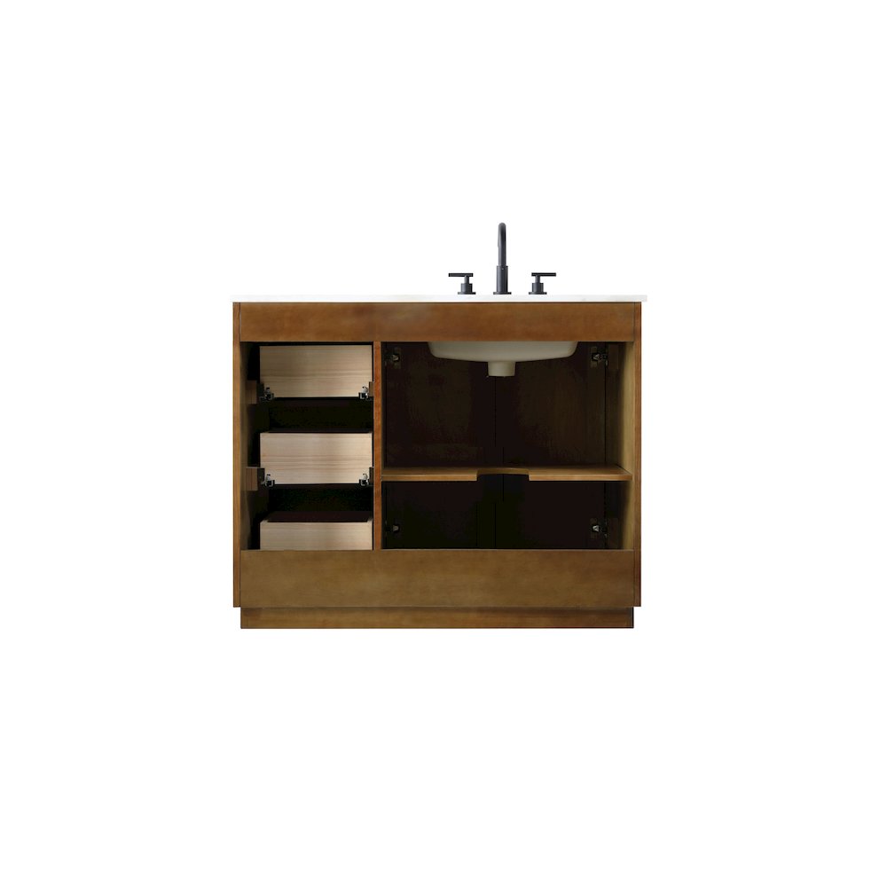 42  inch Single Bathroom Vanity in Linen Oak. Picture 11