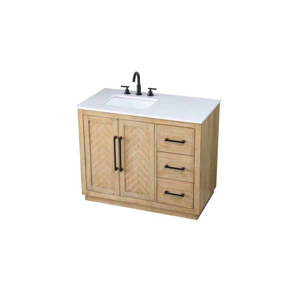 42  inch Single Bathroom Vanity in Linen Oak. Picture 6
