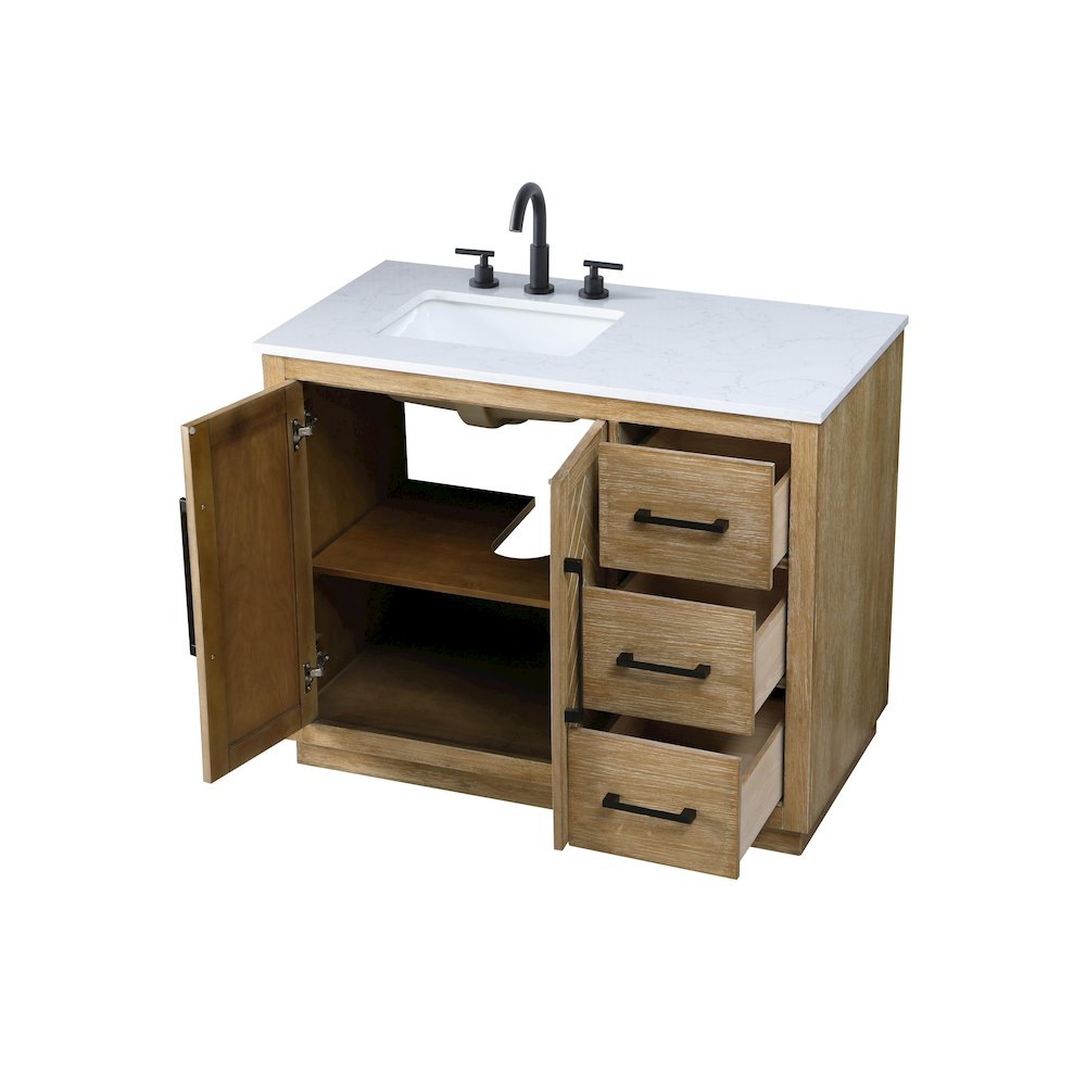 42  inch Single Bathroom Vanity in Linen Oak. Picture 7