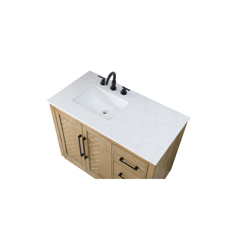 42  inch Single Bathroom Vanity in Linen Oak. Picture 8