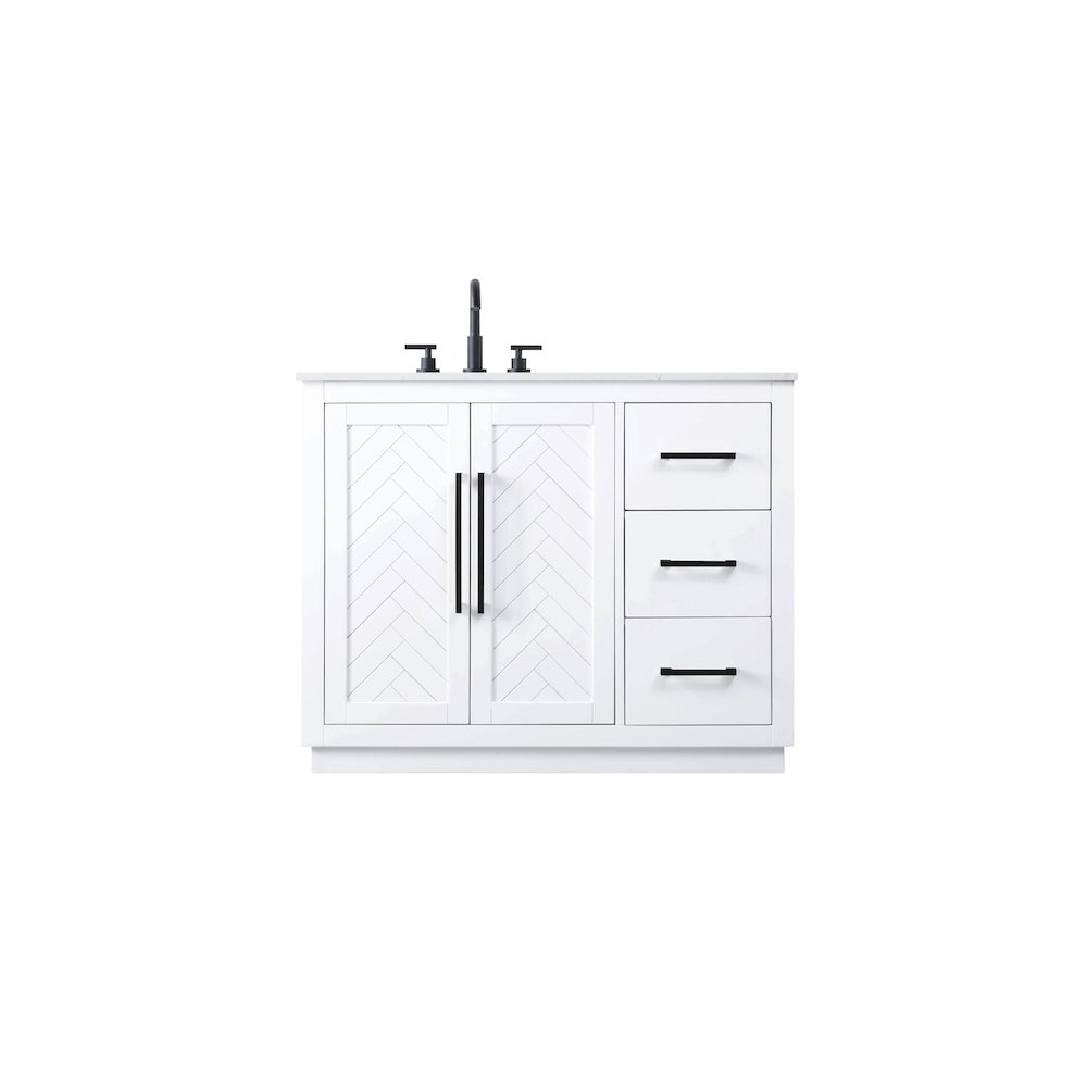 42 inch Single Bathroom Vanity in White. Picture 1
