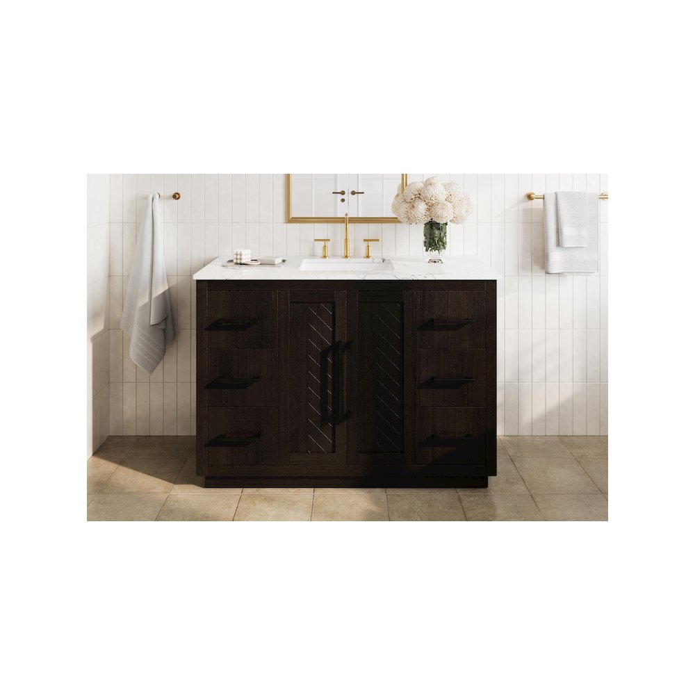 48 inch Single Bathroom Vanity in Chocolate Oak. Picture 2