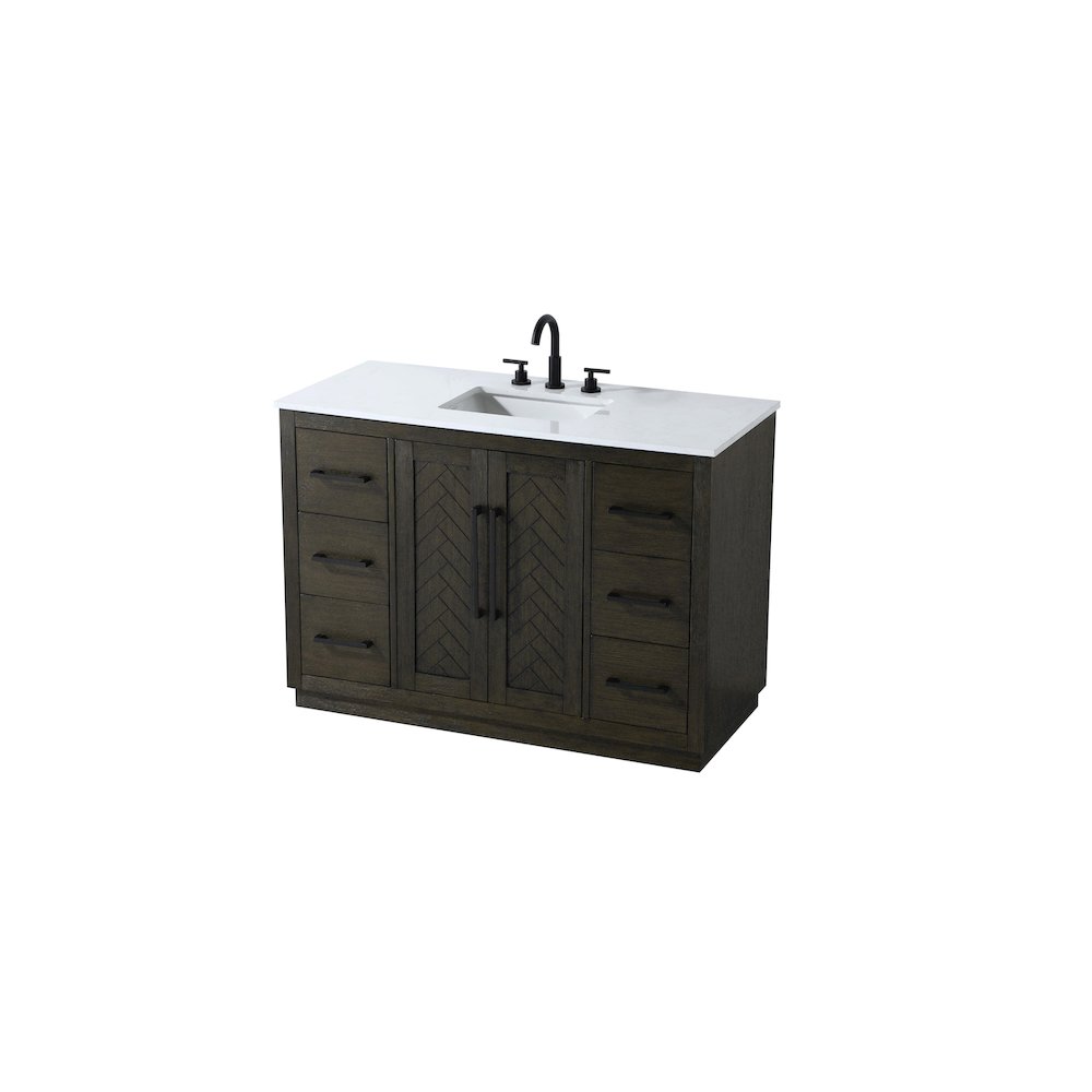 48 inch Single Bathroom Vanity in Chocolate Oak. Picture 6