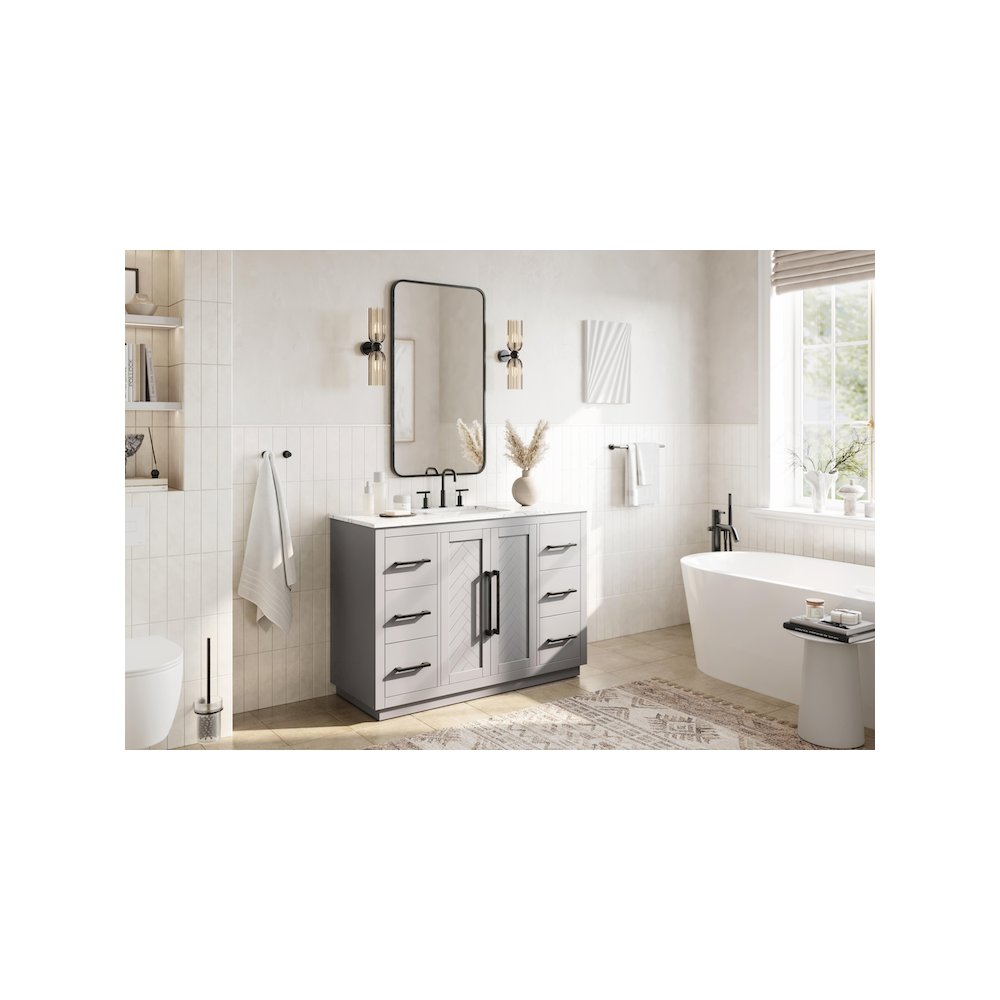 48 inch Single Bathroom Vanity in Grey. Picture 3