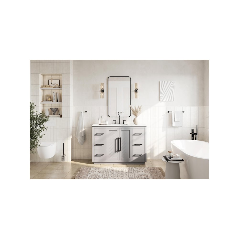 48 inch Single Bathroom Vanity in Grey. Picture 4