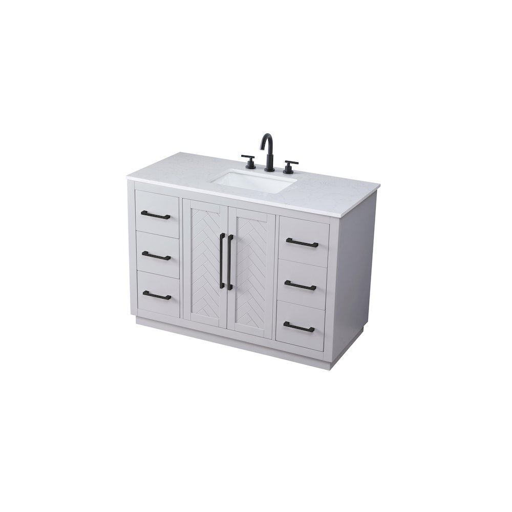 48 inch Single Bathroom Vanity in Grey. Picture 6