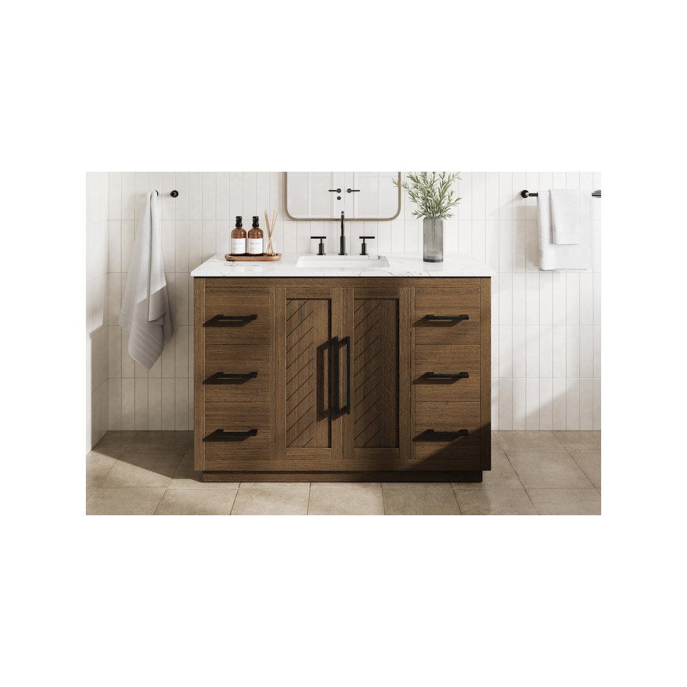 48  inch Single Bathroom Vanity in  Hazel Oak. Picture 2