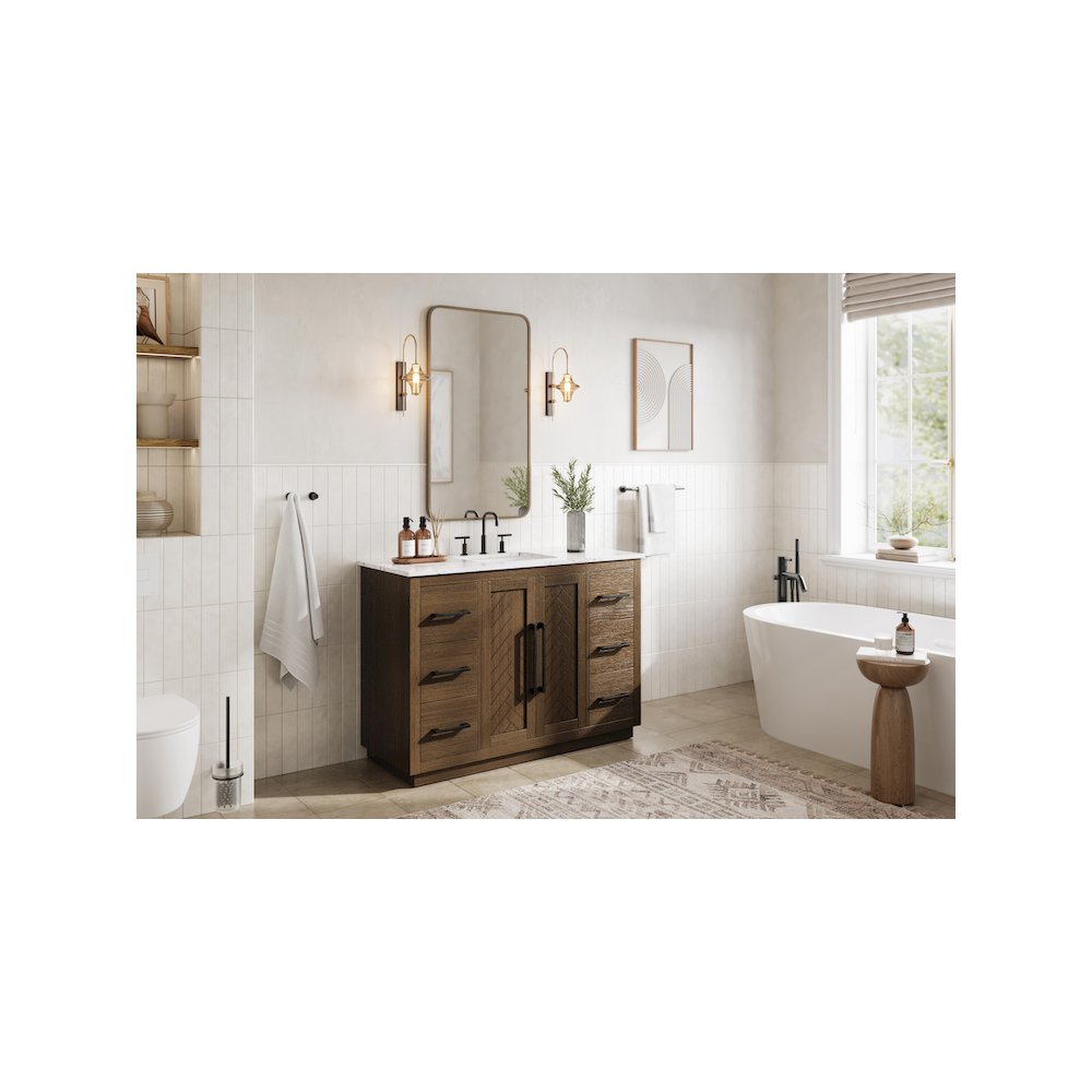 48  inch Single Bathroom Vanity in  Hazel Oak. Picture 3