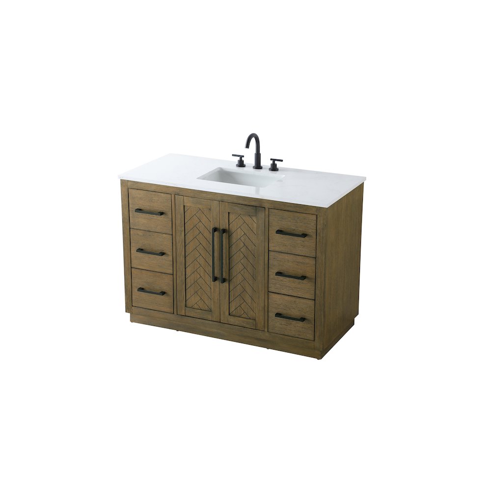 48  inch Single Bathroom Vanity in  Hazel Oak. Picture 6