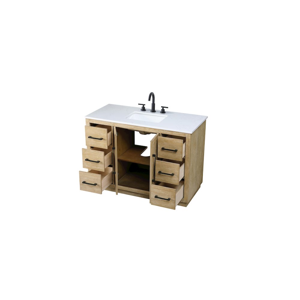 48  inch Single Bathroom Vanity in Linen Oak. Picture 7