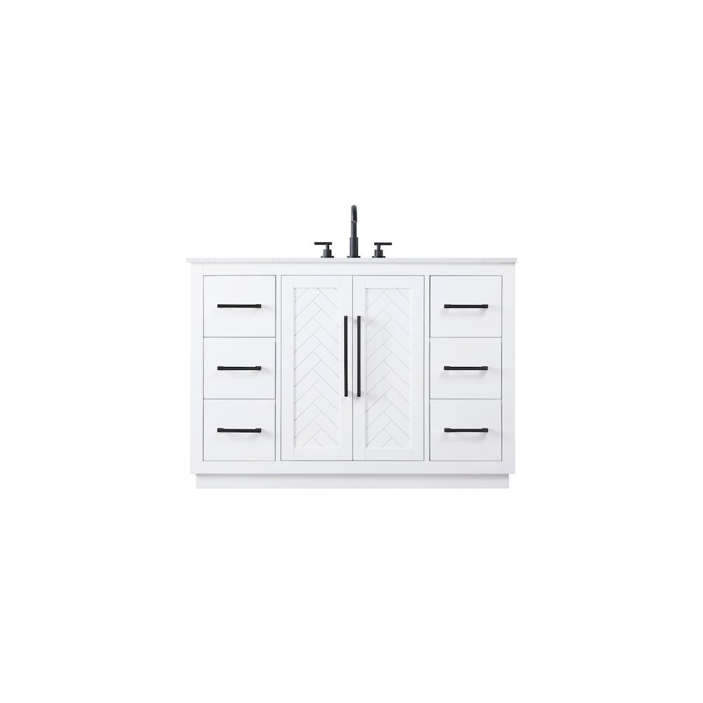 48 inch Single Bathroom Vanity in White. Picture 1