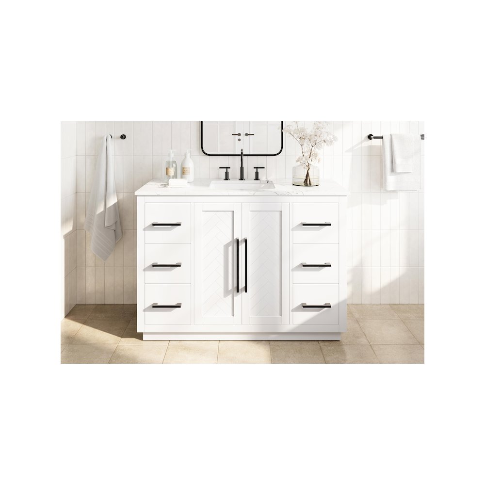 48 inch Single Bathroom Vanity in White. Picture 2