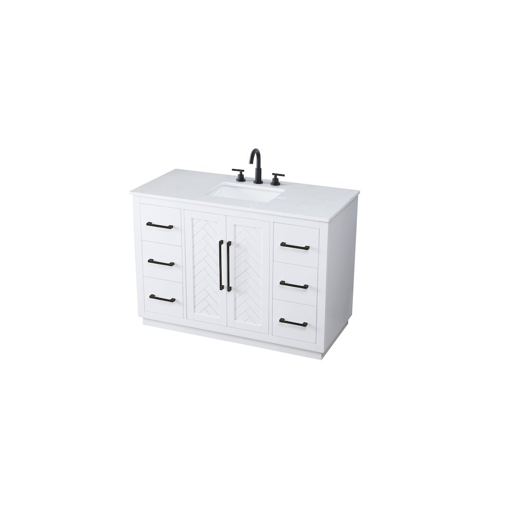 48 inch Single Bathroom Vanity in White. Picture 6