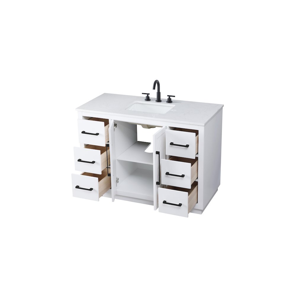 48 inch Single Bathroom Vanity in White. Picture 7