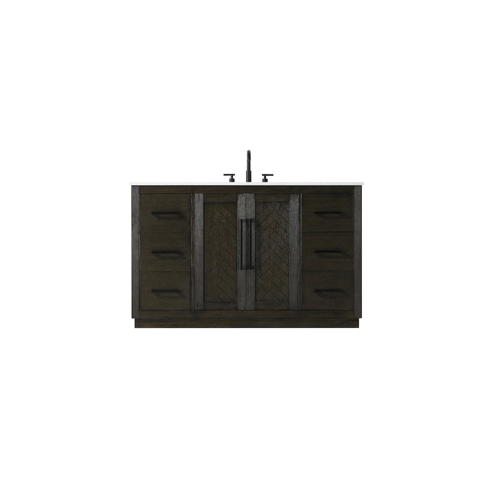 54 inch Single Bathroom Vanity in Chocolate Oak. Picture 1