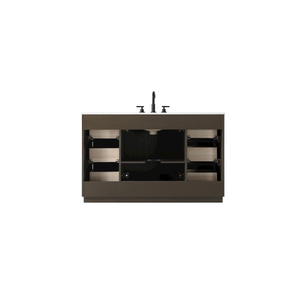 54 inch Single Bathroom Vanity in Chocolate Oak. Picture 11