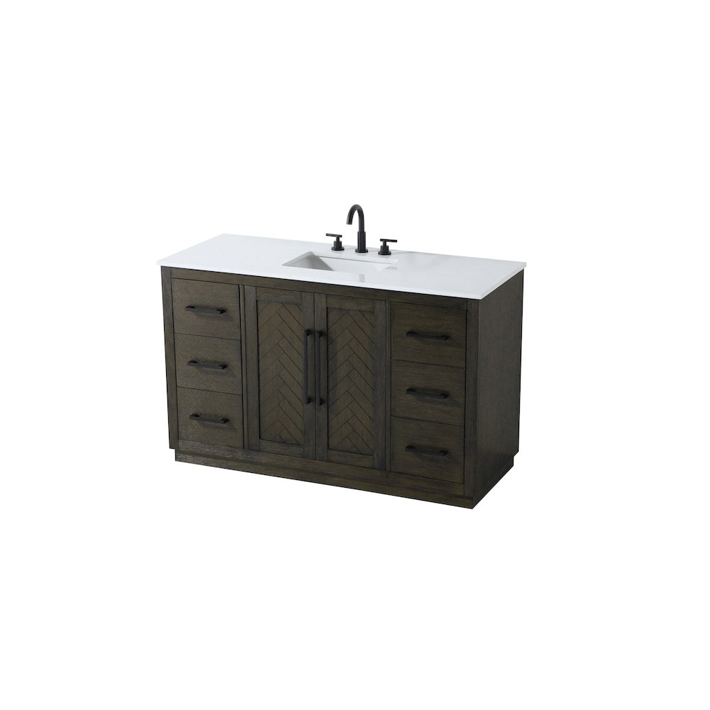 54 inch Single Bathroom Vanity in Chocolate Oak. Picture 6
