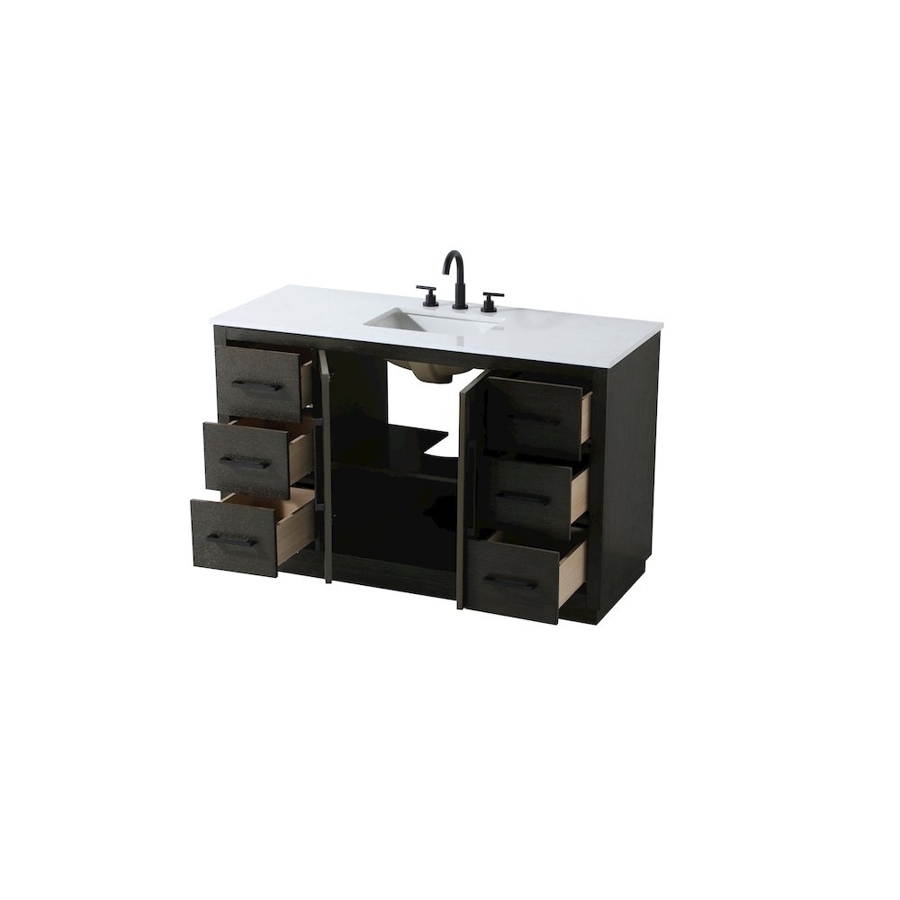 54 inch Single Bathroom Vanity in Chocolate Oak. Picture 7