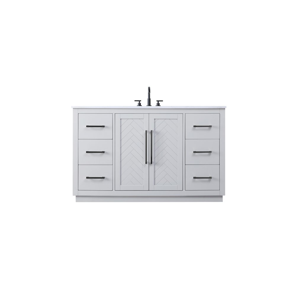 54 inch Single Bathroom Vanity in Grey. Picture 1