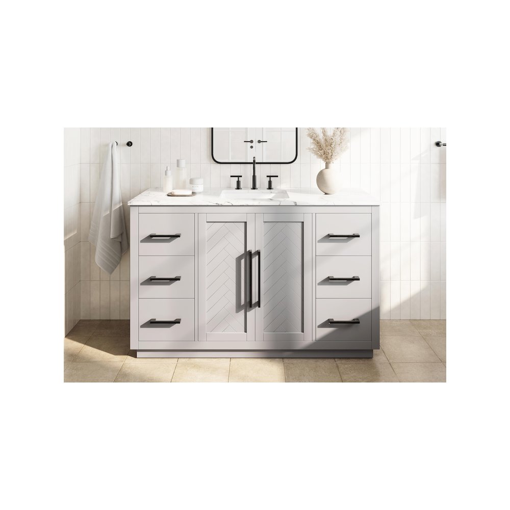54 inch Single Bathroom Vanity in Grey. Picture 2