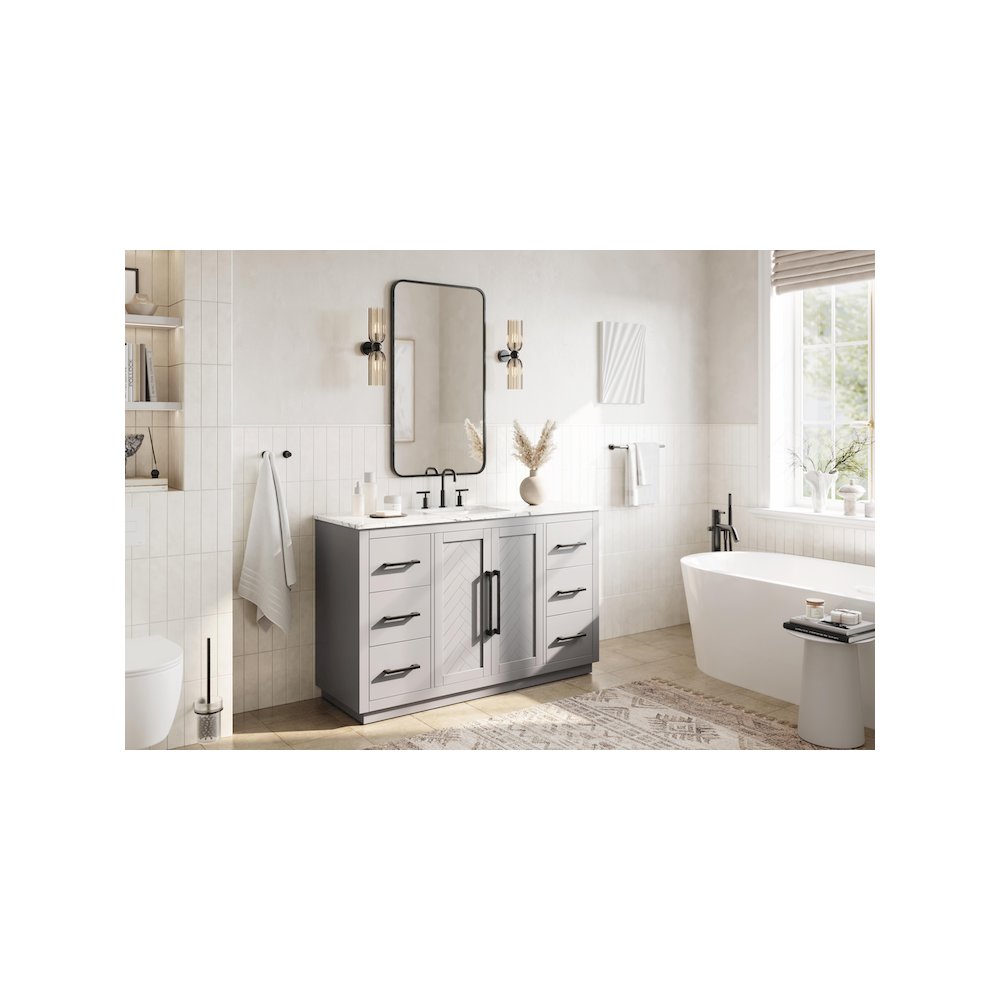 54 inch Single Bathroom Vanity in Grey. Picture 3