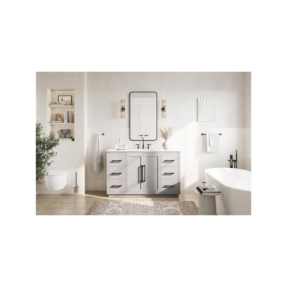54 inch Single Bathroom Vanity in Grey. Picture 4