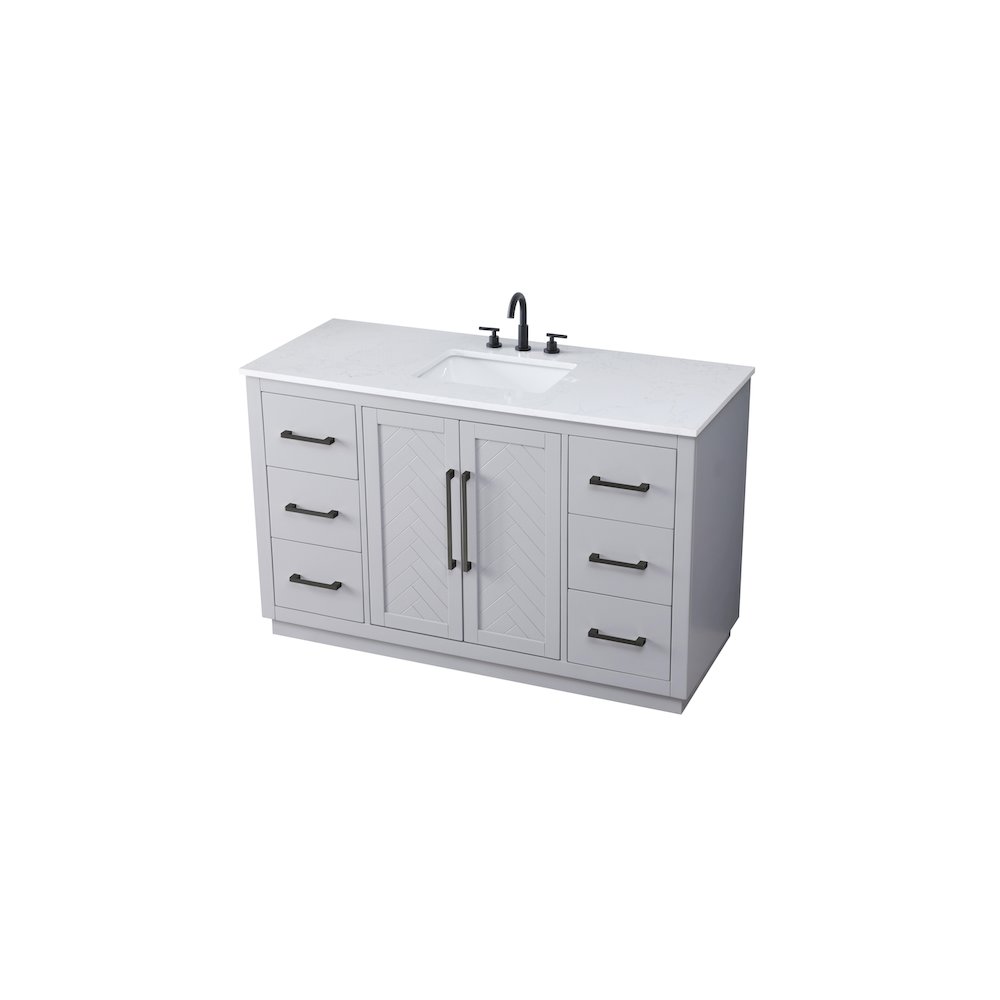 54 inch Single Bathroom Vanity in Grey. Picture 6